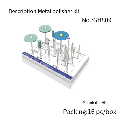 Manual Dental Metal Polisher Kit for Zirconia/Glass Ceramic/Press Ceramic/Full Ceramic Crown/Porcelain Crown/inlay/Veneer Modify