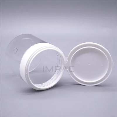 Wholesale round clear pet jar with flip top cap for face cleaner pad