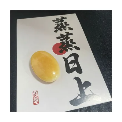 DIY Wholesale Natural yellow jade Crystal Hand Made Tumbled High Quality Palm Stone for Decoration