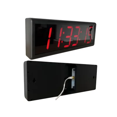 Red LED Electronic IP PoE NTP Clock, for Hospital/School, Black Background