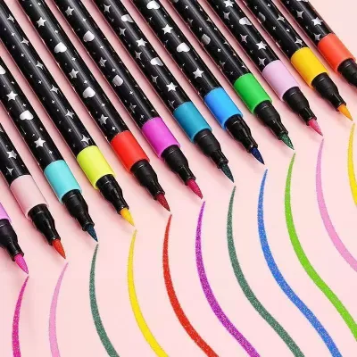 Glitter Marker Set Highlighter Glitter Watercolor Pens Acrylic Marker Drawing