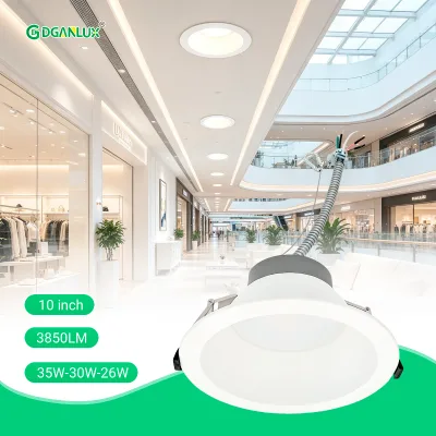 OEM 10 Inch Commercial LED Downlight 35W 5CCT ETL FCC Certified Recessed Ceiling Light for Office/Hotel/Retail