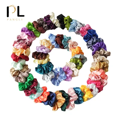 Fashion Trend Solid Hairbands Elegant Women and Girls Colorful Chiffon Tie-dyed Hair Accessories Scrunchies