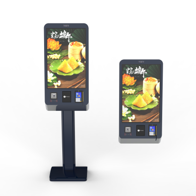 Home Delivery Service Bill Validator Cash Accept Give Recycling Self Ordering Service Kiosk Debit Credit Card Payment With POS