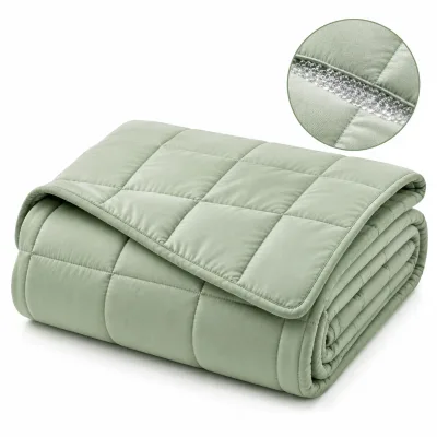 Luxury Bamboo Weighted Blanket with Quilted Glass Beads Soft Breathable Fabric for Better Sleep Custom OEM Manufacturer