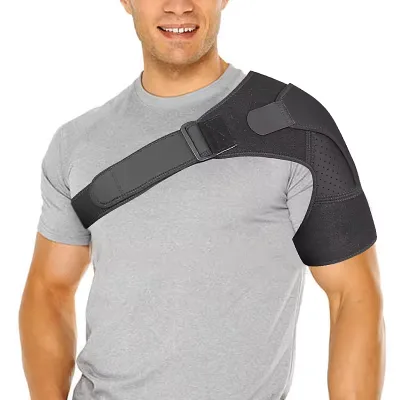 Men Breathable Protective Shoulder Brace Band Adjustable Single Shoulder Support Belt