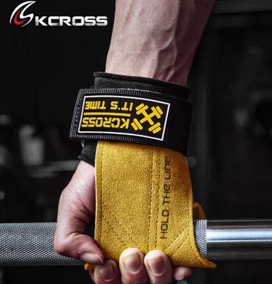Wholesale Professional Custom Gym Fitness Hand Grips High Quality Leather Protector and Wrist Wraps for Heavy Training