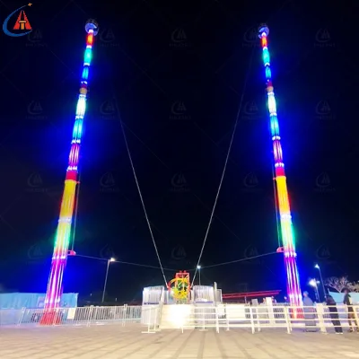 Reverse Bungee Rocket Ride 36m Launch Tower, Extreme Thrill Carnival Amusement Equipment for Sale, Electric Steel Customized