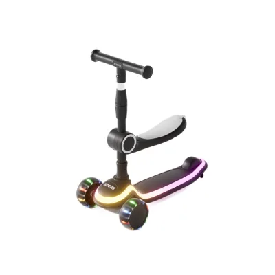 Baby & Children's 3-Wheel Pedal Scooter Widened Thickened Deck Anti-Fall Design Three-in-One RGB Lights Model A6 for Boys Girls