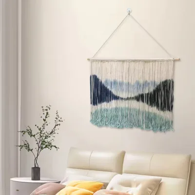 Custom Modern Nature Wall Decor Large Macrame Wall Hanging 43x28in Dip Dye Art Tapestry for Home Office