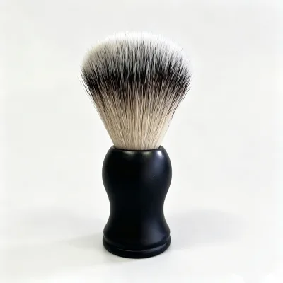 Black Matte Resin Handle Synthetic Shaving Brush, Men Wet Shave Cream Lather Brush Beard Shaving Brush for Barber Salon Home Use