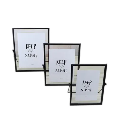 6x8inch Creative Iron Geometric Glass Metal Stereo Picture Frame Photo Frame