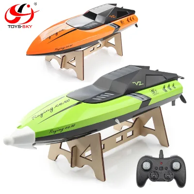 2021 New C168 2.4G 25kM/H Electric High Speed RC Racing Boats Model Toy for Pools & Lakes Automatically 180 Degree Flipping