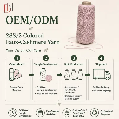 28S/2 Colored Faux Cashmere Yarn 100% Acrylic Warm Cozy Soft Cashmere Like Yarn for Knitwear Custom Color OEM ODM