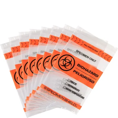 Custom Logo Resealable LDPE Laboratory Medical Biohazard Specimen Autoclavable Transport Collection Bags