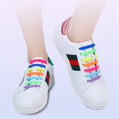 Running No Tie Elastic Shoe Laces 16pcs Lazy Elastic Shoelaces No Tie Shoelaces for Kids and Adults