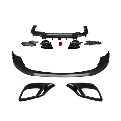 S Class W222 2018 G63 to 2020 B700 B Style Body Kit Front Bumper Lip Fog Light Covers Car Exterior Accessories Auto Parts