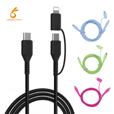 2-in-1 USB Data Cable TPE PD cable with Metal Plug 5v2a