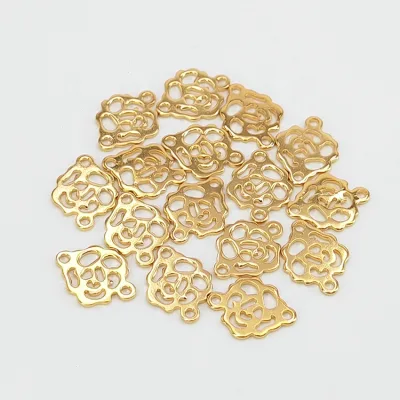 Customized DIY Stainless Pendant Charms Accessories Creative Filigree Stamping Jewelry Findings Components