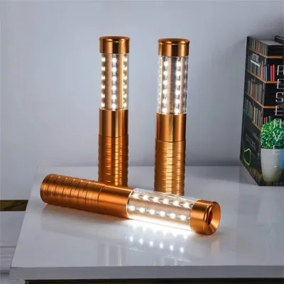 LED Rechargeable Reusable Gold Handheld LED Strobe Baton Lights Modern Plastic Design for Party Wedding Outdoor Events
