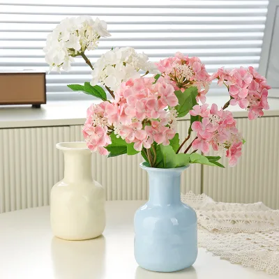 Modern Light Fresh Ceramic Tabletop Vase Rose Dried Water-logged Flower Container Living Room Unique Decorative Item Eastern