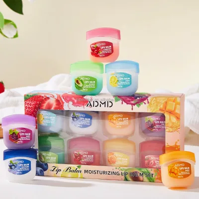 Long Lasting Hydrating Exfoliating Nourishing Eight Pieces Sleeping Mask Kit Lip Repairing Moisturizing Fruit Lip Balm Set