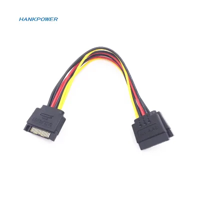 SATA 15Pin Sata Male to 2 Female 15 Pin Power HDD Splitter Y 1 to 2 Extension Cable 20CM