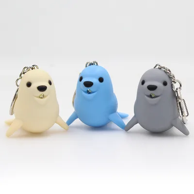 Ocean Animal Keyring Marine Animal Keychain with Light Seal Keychain