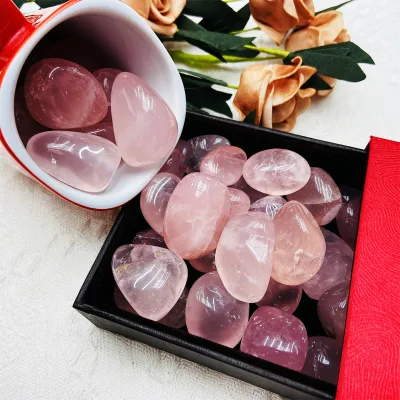 Wholesale Natural Rose Quartz Tumble Stone Nature Crystal Gravel Rose Quartz Chips Tumbled Stone
