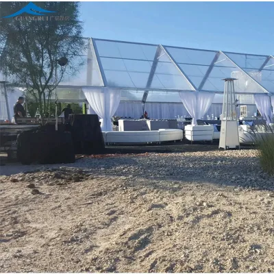 High Quality 12m X 15m PVC Waterproof Fireproof Four-season Party Wedding Tent for 250 People Clear Roof Marquee 3 Bedrooms