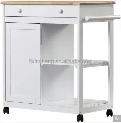 Kitchen Cart with Wheels One Drawer One Door New Arrival White for Restaurant Kitchen Island