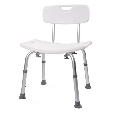Adjustable Heavy-Duty Bath Shower Chair with Back for Seniors Modern Design for Handicap-Disabled for Bathroom Use