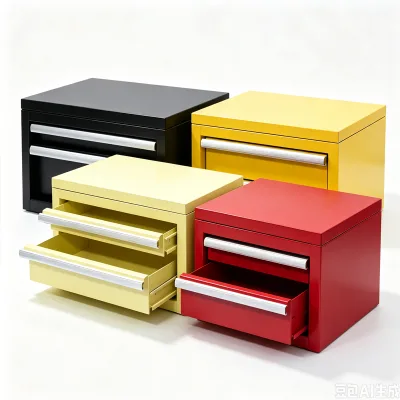 Mini Tool Chest 2 Drawer, Anti Scratch Steel Drawer Tool Cabinet, Compact Portable Chest for Electrician Tool Storage