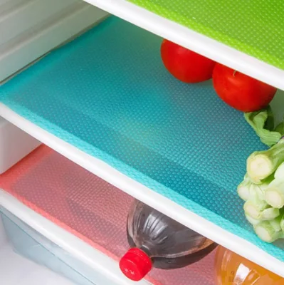 4pcs Modern Kitchen Set Shelves Drawers Non-slip EVA Liner Pads Waterproof Silicone Rectangle Mats Refrigerator Washable Home