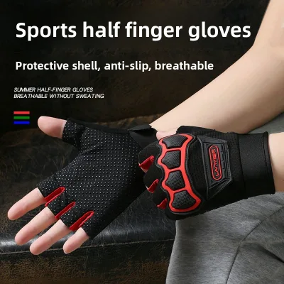 Summer Cycling Half-Finger Gloves Mens Fitness Equipment Training Breathable Anti-Fall Motorcycle Non-Slip Wear-Resistant