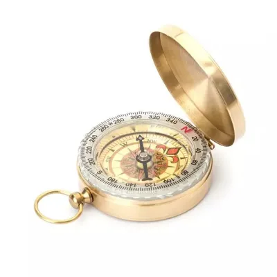 Hot Sale Pocket Antique Brass Compass Promotional Magnetic Compass for Outdoor Camping