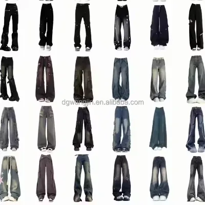 Vintage High-Waisted Parachute Cargo Pants for Women Loose Casual Style with Breathable Feature for Autumn Street Fashion