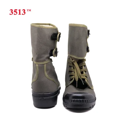 Men Green Canvas Training Boots Qatar Boots Jungle Boots