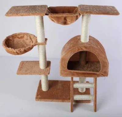 35"H Brown Cat Tree Cat Climbing Tree