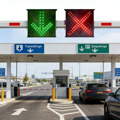 Waterproof AC Powered Red Cross Green Arrow Traffic Light Toll Station & Tunnel Canopy Signal