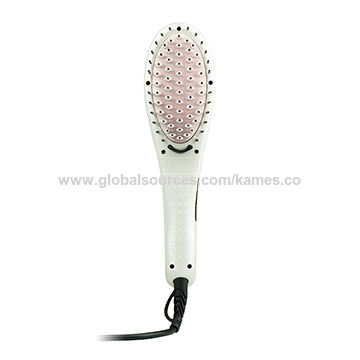 Nylon bristle Ceramic Hair Straightener Iron Brush