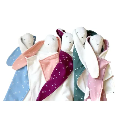Baby Products Saver Soothing Blanket Wholesale Soft Coral Fabric Bear Soothing Muslin Multi-color Optional