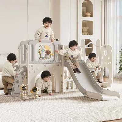 Environmental Protection Adjustable 3 in 1 Kids Slides Swing Set HDPE Plastic Portable Combination Slide for Indoor Home