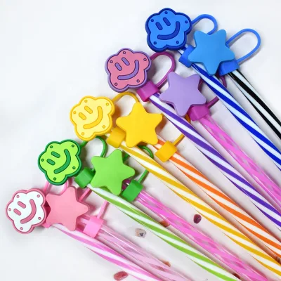 10mm Reusable Wholesale Cloud Shape Straw Covers for Reusable Straws Cover Sweetheart Accessories Pvc Fancy Straw Toppers