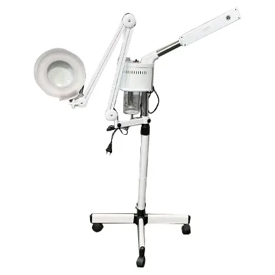 High Quality Adjustable 2 in 1 Portable Facial Steamer Beauty Salon Equipment Led Magnifying Lamp