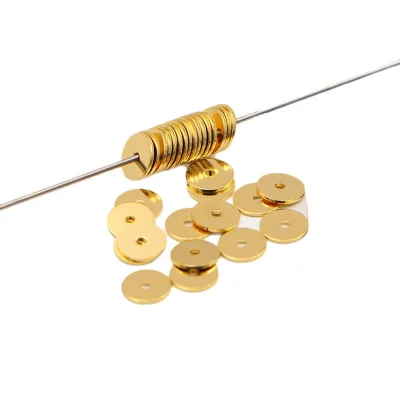 Factory-direct 100 Pcs/bag 3-8mm 14K/18K Gold Color-preservation Ultra-thin Copper Alloy Spacers Beads Wholesale DIY