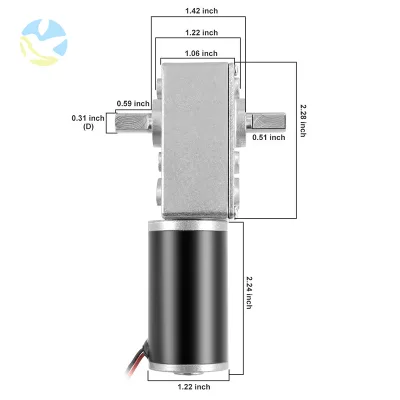 Customized FT-58SGM31ZY Brush DC Worm Gear Motor Dual Shaft High Torque Low RPM for Home Appliance & Boat Automation Use