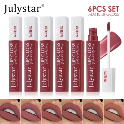 OEM 6pcs Julystar Private Label NEW Moisturizing New Glossy Lip Glaze Makeup Long Lasting Sexy Lip Makeup 6ml*6pcs