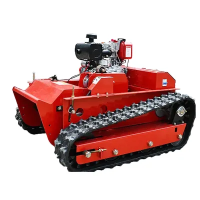 China Robot Mowers Lawn Automatic Mini Tracked Robot  Self Propelled Lawn Mower Grass Crusher