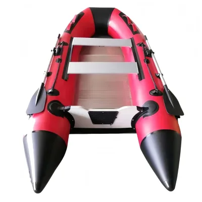 AL300 9.9Ft Inflatable Boat 302cm, 0.9-1.2mm PVC Aluminum Floor Dinghy, Fit 10HP Outboard Motor for Fishing Leisure Custom Logo